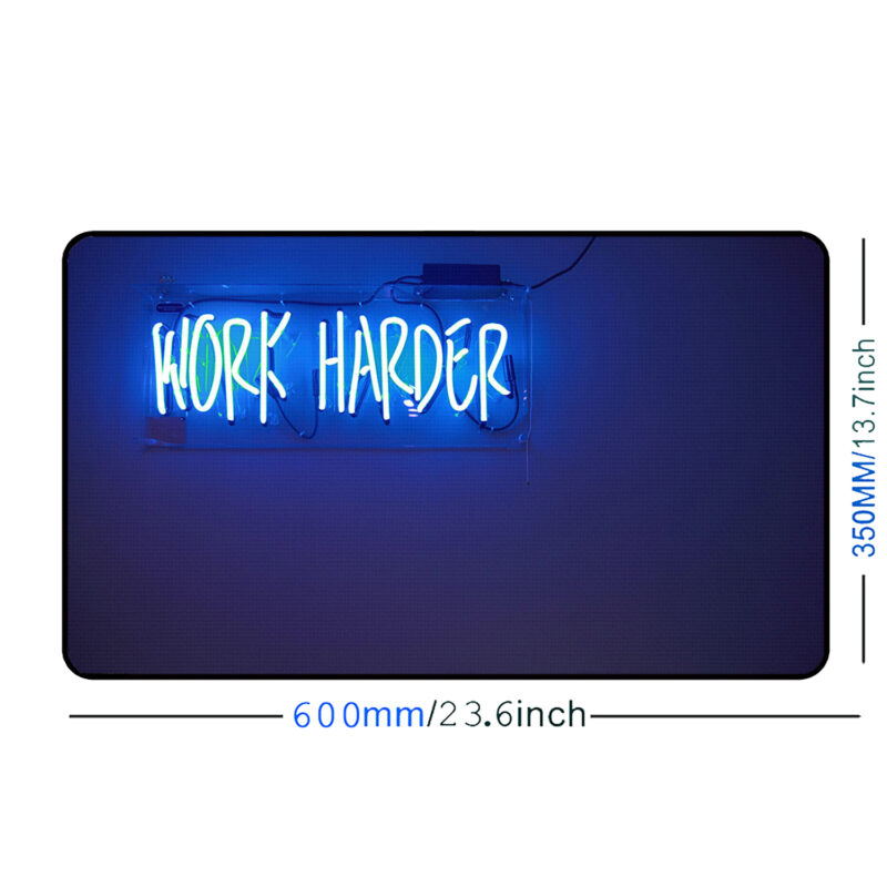 Work Harder Neon Lights Desk Pad Standard Dimensions Australia QLD NSW SA VIC WA NT