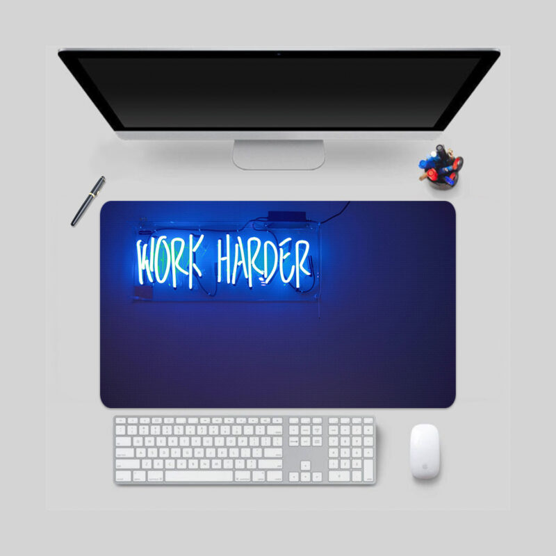 Work Harder Neon Lights Deskpad Standard Australia QLD NSW SA VIC WA NT